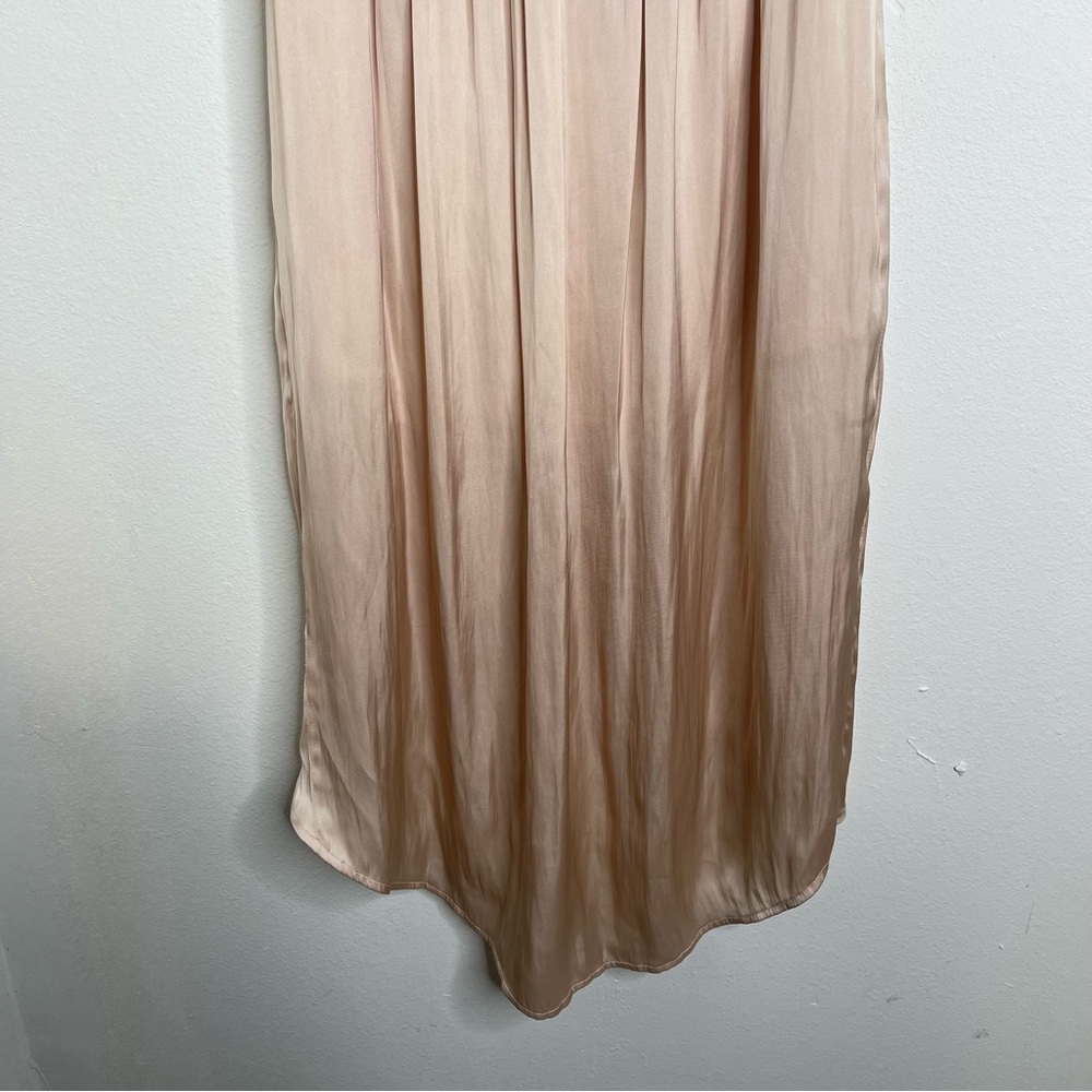 Lovers + Friends Night Lights Strapless Satin Midi Dress Champagne Sz XS Fairy - Picture 13 of 16
